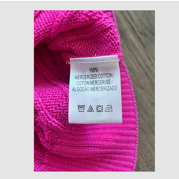 Fairway & Greene New Perry Pink Cable Knit Golf Sweater Size M V-Neck NWT - Picture 5 of 6